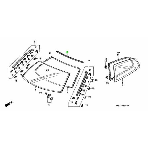 Honda Genuine Windscreen Moulding - EG Civic