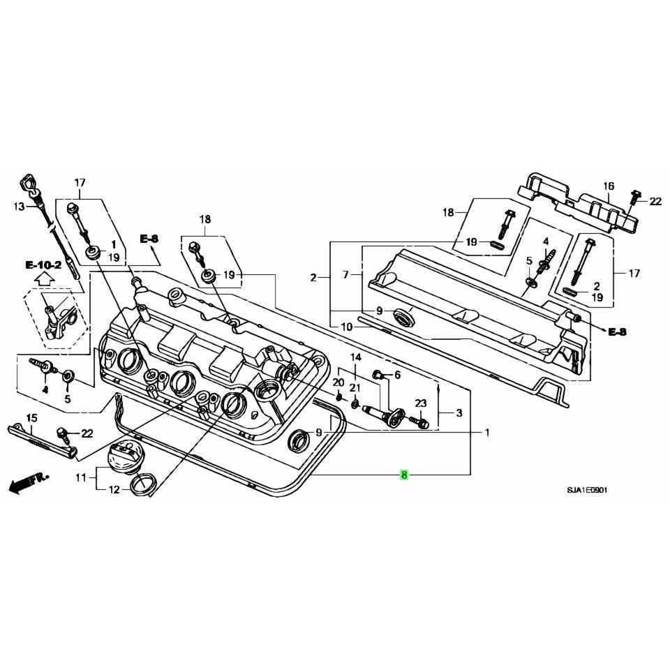 Honda Genuine - Rocker Cover Gasket -   J35A8 J35Z2 J35Z4 J37A J37A2 J37A3 K24Z2 K24Z3 R20A3