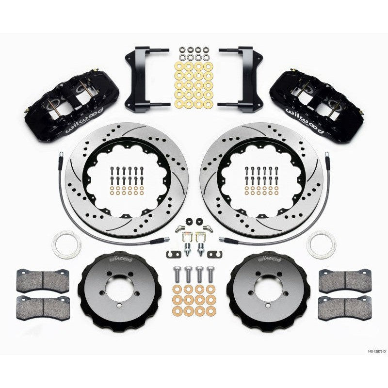 Wilwood AERO6 Front Hat Kit 14.00 Drilled 1999-2012 Subaru WRX w/Lines