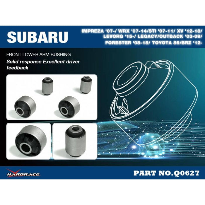 Hard Race Front Lower Arm Bushing Subaru, Toyota, 86, Brz, Fr-S, Impreza, Legacy, Levorg, Xv, Zc 6, Zn6, 14 -,