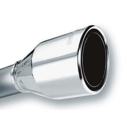 Borla 2.5in Inlet 4.5in Round Rolled Angle Cut Phantom X 7.75in Long Embossed Universal Exhaust Tips