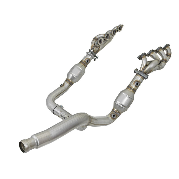 aFe Power Twisted Steel Header & Y-Pipe 409 Stainless Steel w/ Cat GM Silverado/Sierra 1500 14-18 / Silverado LD/Sierra Limited 2019 V8-5.3L