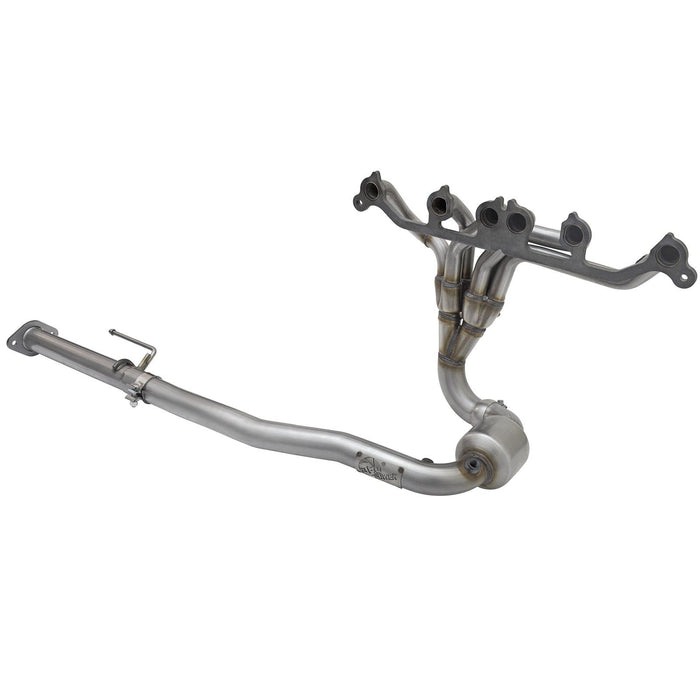 aFe Power Twisted Steel Header & Mid Pipe 409 Stainless Steel w/ Cat Jeep Wrangler (TJ) 04-06 L6-4.0L