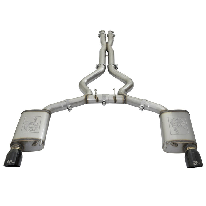 aFe Power Mach Force-Xp 3 IN 304 Stainless Steel Cat-Back Exhaust System w/Black Tip Ford Mustang GT 15-17 V8-5.0L/V6-3.7L