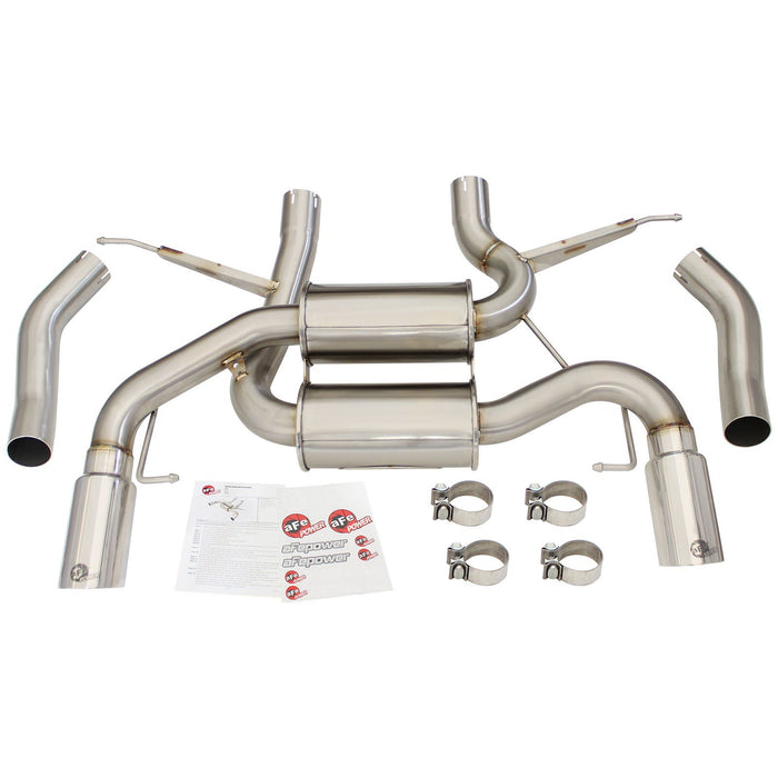 aFe Power Mach Force-Xp 2-1/2in 304 Stainless Steel Axle-Back Exhaust System BMW 335i (E90/92/93) 07-13 L6-3.0L (t) N54/N55