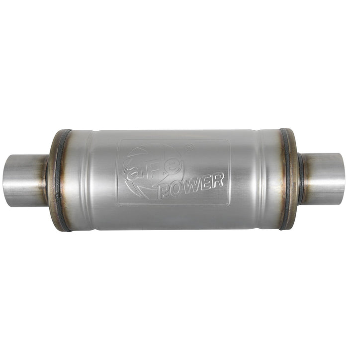 aFe Power Mach Force-Xp 409 Stainless Steel Muffler 3 IN ID Center/Center x 6 IN Dia. x 14 IN L - Round Body