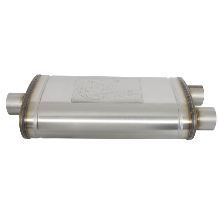 aFe Power Mach Force-Xp 409 Stainless Steel Muffler 3 IN ID Center/Dual-Outlet x 11 IN W x 6 IN H x 22 IN L - Oval Body