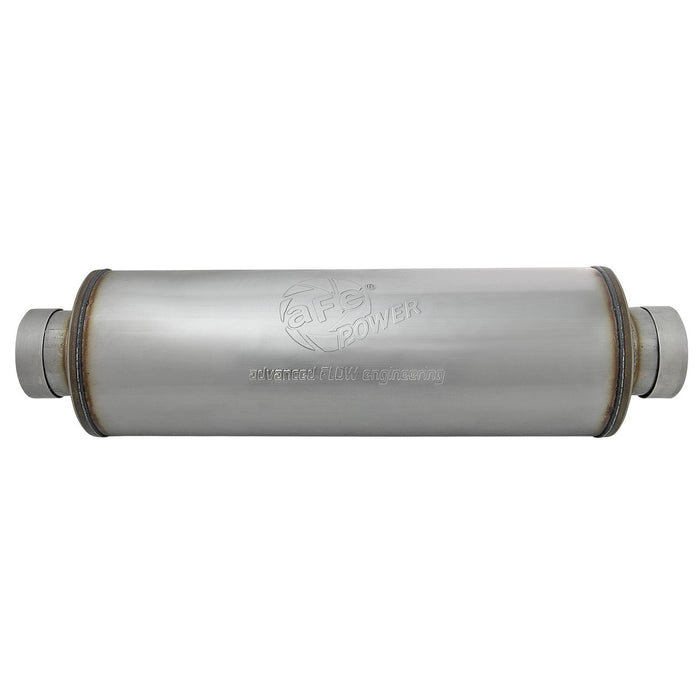 aFe Power Saturn 4S 409 Stainless Steel Muffler 4 IN ID Center/Center x 8 IN Dia. x 30 IN OAL - Round Body