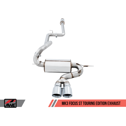 AWE Tuning Ford Focus ST Touring Edition Cat-back Exhaust - Resonated - Diamond Black Tips