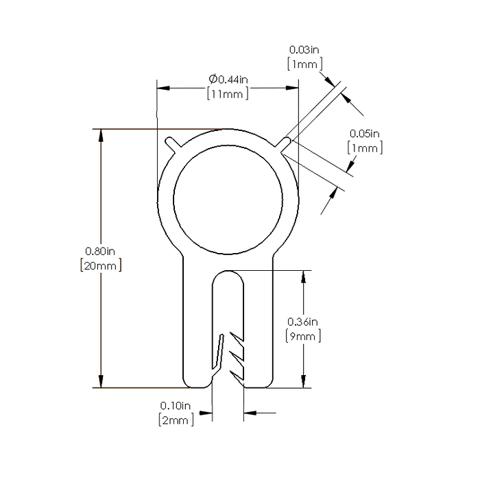 aFe Power Magnum Force Cold Air Intake Replacement Trim Seal Kit 1/16 IN X 7/16 IN seal bulb X 36 IN L