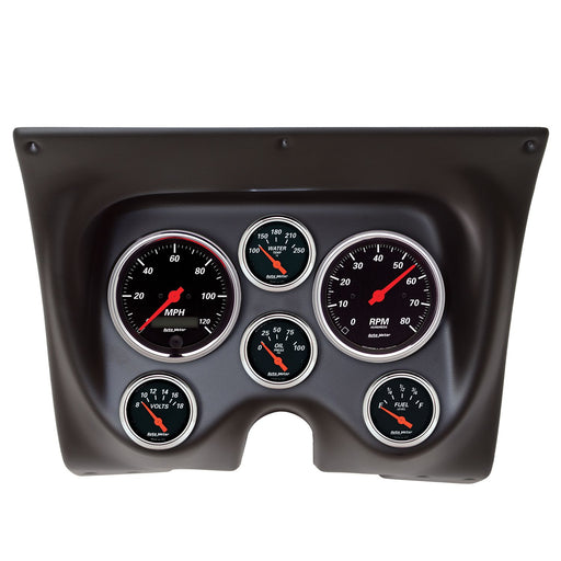 AutoMeter Designer Black 67-68 Camaro/Firebird Dash Kit 6pc Tach / MPH / Fuel / Oil / WTMP / Volt