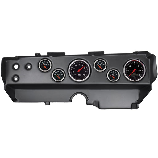 AutoMeter Designer Black 70-74 E-Body/Cuda/Challenger Dash Kit 6pc Tach/ MPH/ Fuel/ Oil/ WTMP/ Volt