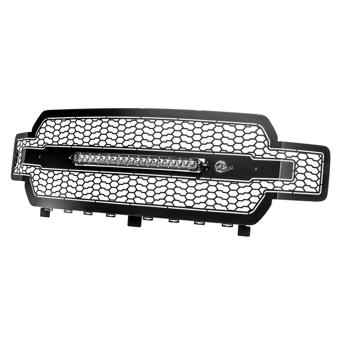 aFe Power Scorpion Complete Replacement Tread Design Grille Flat Black w/ LED Lights Ford F-150 18-20