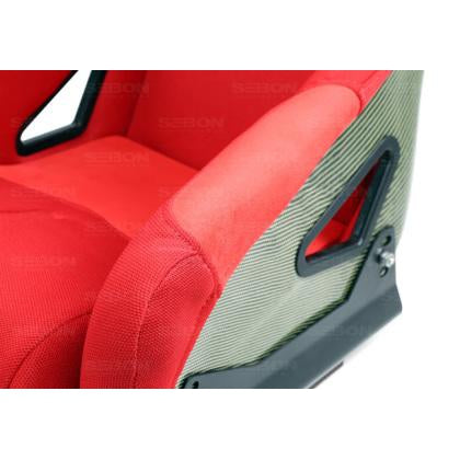 Seibon Universal Red Type FC Carbon Kevlar Bucket Racing Seat