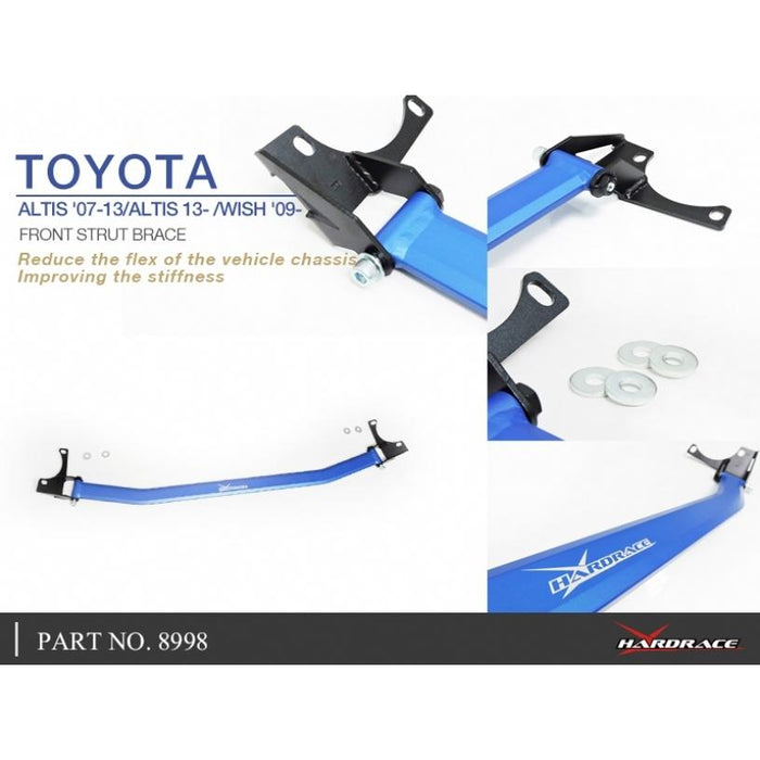 Hard Race Front Strut Bar Toyota, Corolla/Altis/Auris, Wish, E140/E150 06-13, E170 13-18, Zge20 09-