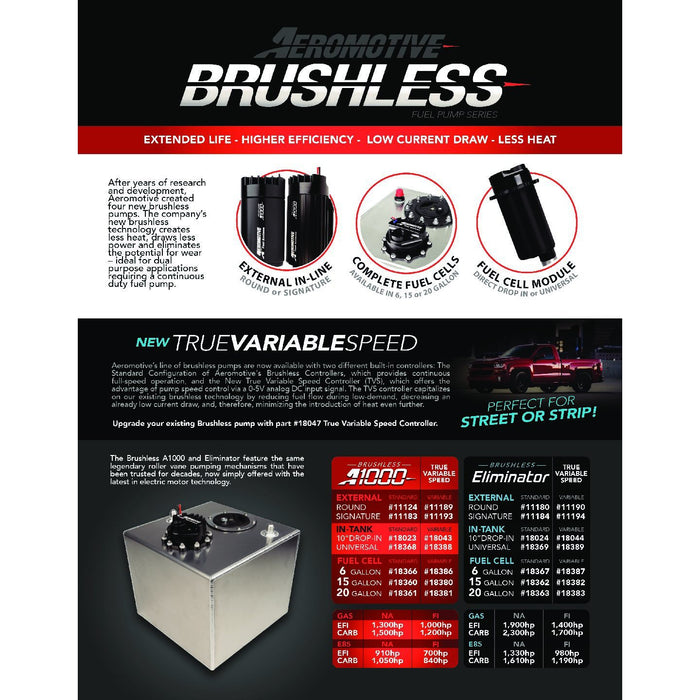 Aeromotive Brushless In-Line Eliminator Fuel Pump with Variable Speed Controller