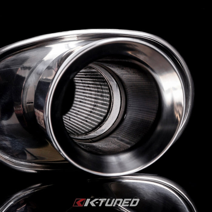 K-Tuned Universal Muffler - Polished / Long (Center Inlet / Outlet)