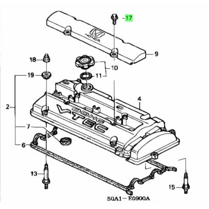 Honda Genuine Rocker Cover Bolts - H22A / F20B