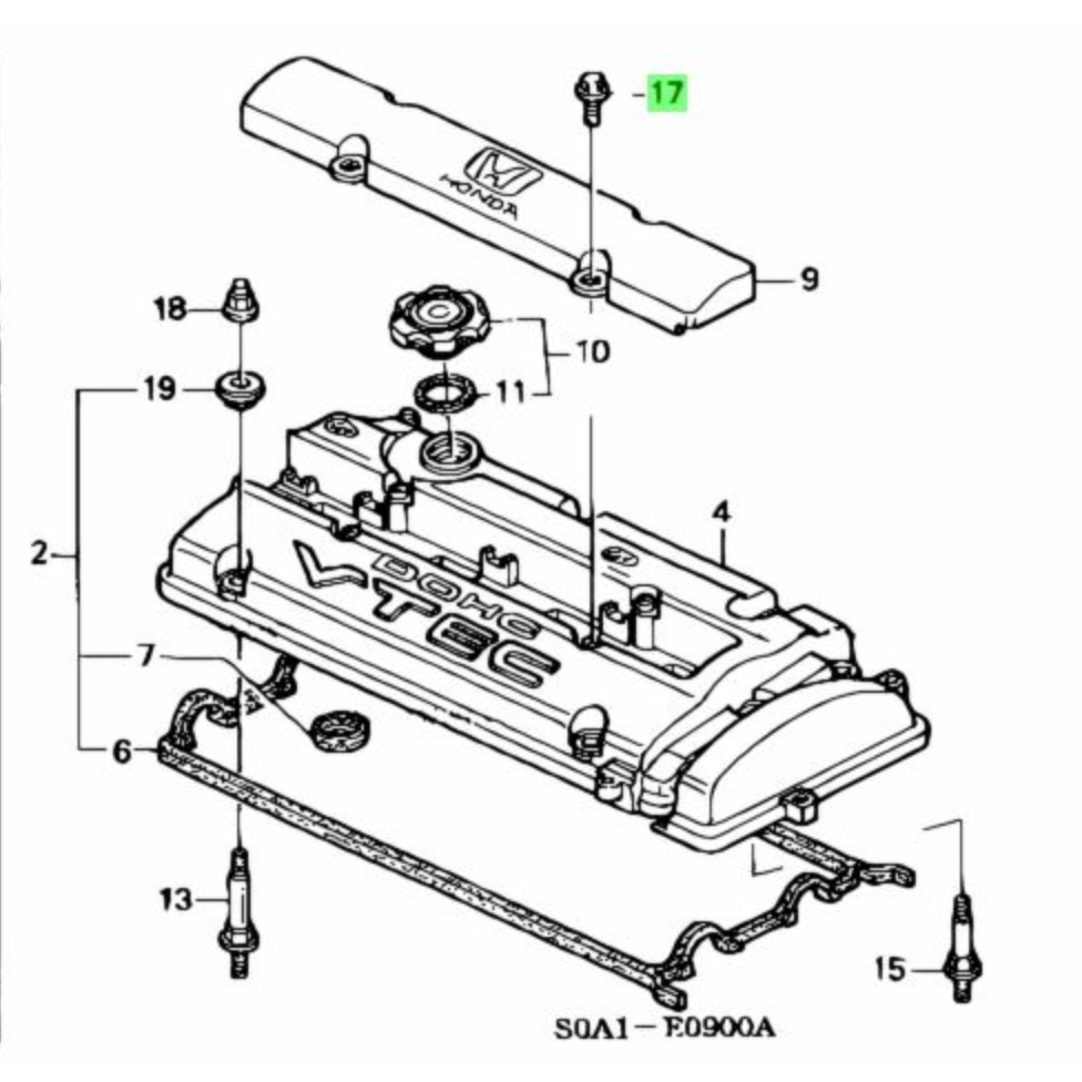 Honda Genuine Rocker Cover Bolts - H22A / F20B