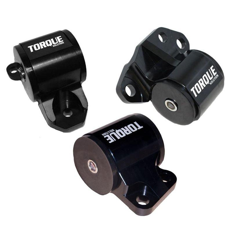 Torque Solution 3pc Billet Engine Mount Kit (2bolt): 92-95 Honda Civic, 94-01 Integra, 93-97 Del Sol, B or D Series