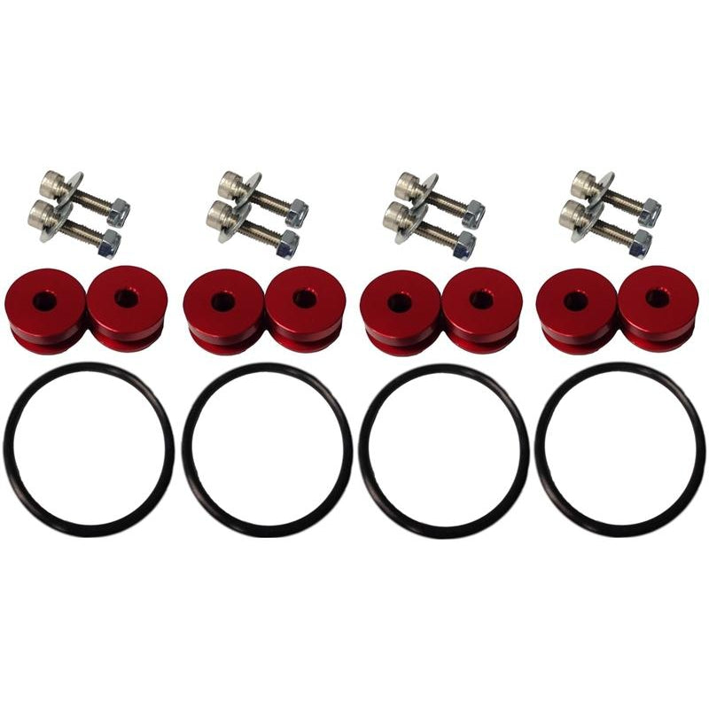 Torque Solution Billet Bumper Quick Release Kit Combo (Red): Universal