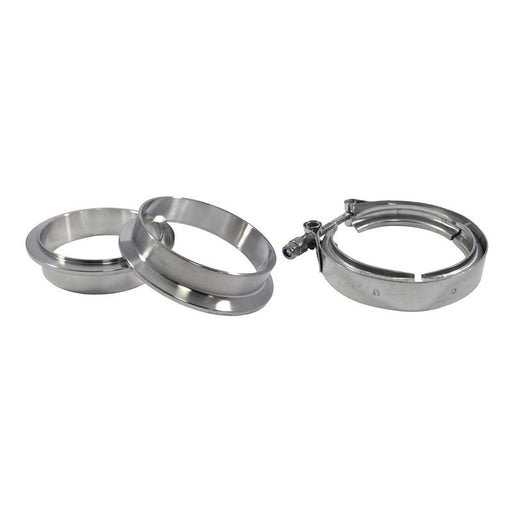 Torque Solution Stainless Steel V-Band Clamp & Flange Kit: 2" (50mm)