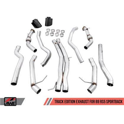 AWE Tuning Audi B9 RS5 Sportback Track Edition Exhaust- Non Resonated - Diamond Black RS-Style Tips