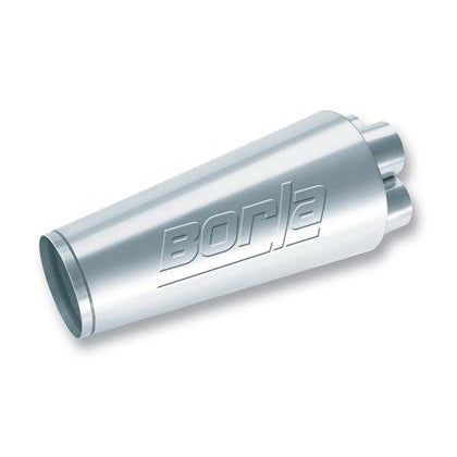 Borla XR-1 Shorty Collector Muffler 2.25in Inlet 4in Outlet 14inx6.75in - Round