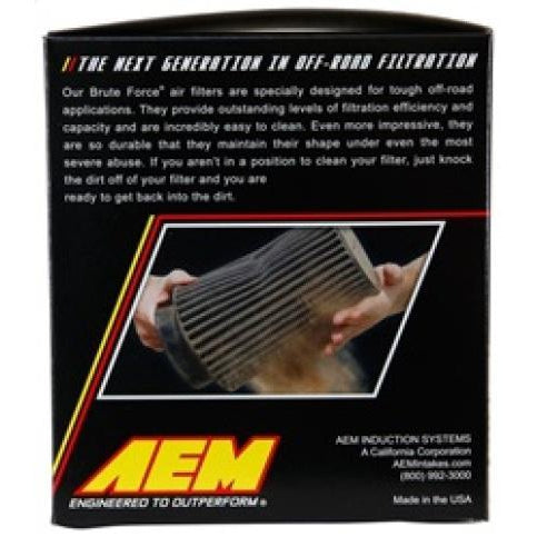 AEM 2.75in Flange ID x 4.75in Top OD x 5.5' Base OD x 5in Height Offset Flange DryFlow Air Filter