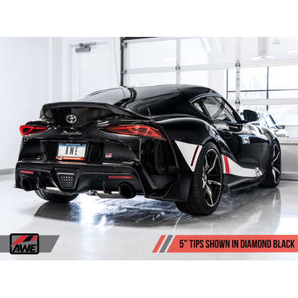 AWE Tuning 2020 Toyota Supra A90 Non-Resonated Touring Edition Exhaust - 5in Diamond Black Tips