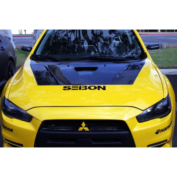 Seibon TS-Style Carbon Fiber Hood For 2008-2015 Mitsubishi Lancer Evo X