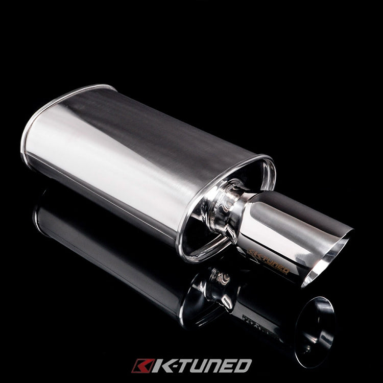 K-Tuned Universal Muffler - Polished / Long (Center Inlet / Outlet)