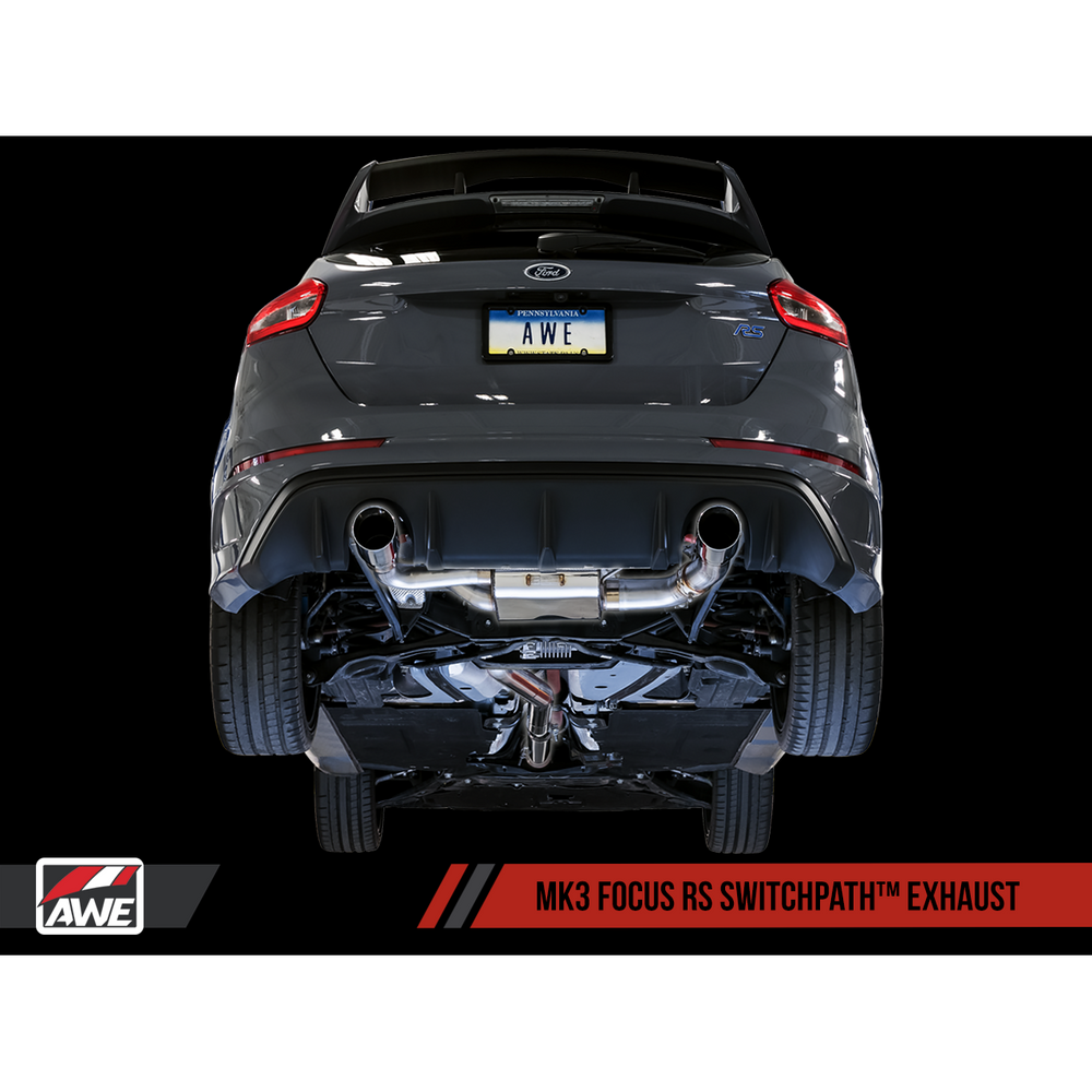 AWE Tuning Ford Focus RS Touring Edition Cat-back Exhaust - Non-Resonated - Diamond Black Tips