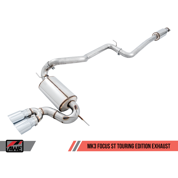 AWE Tuning Ford Focus ST Touring Edition Cat-back Exhaust - Non-Resonated - Chrome Silver Tips